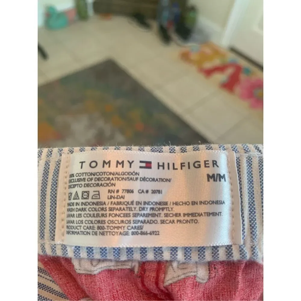 Tommy Hilfiger Red LOVE Pajama Pants Men's Sz M 100% Cotton